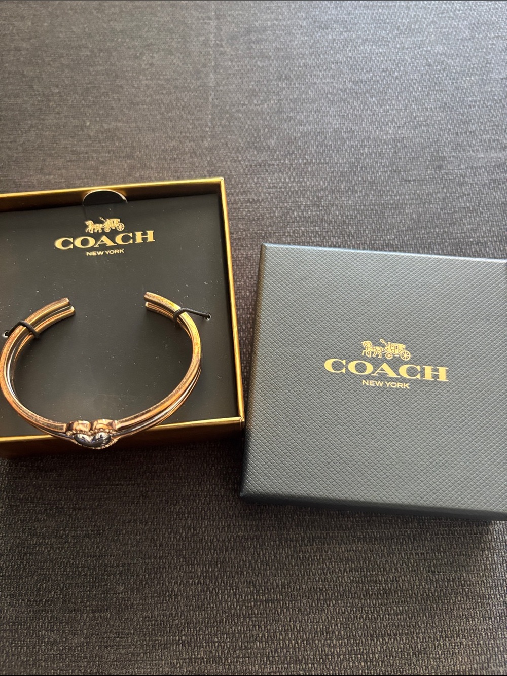 COACH Rose Gold Knot Detail Open Cuff Bracelet